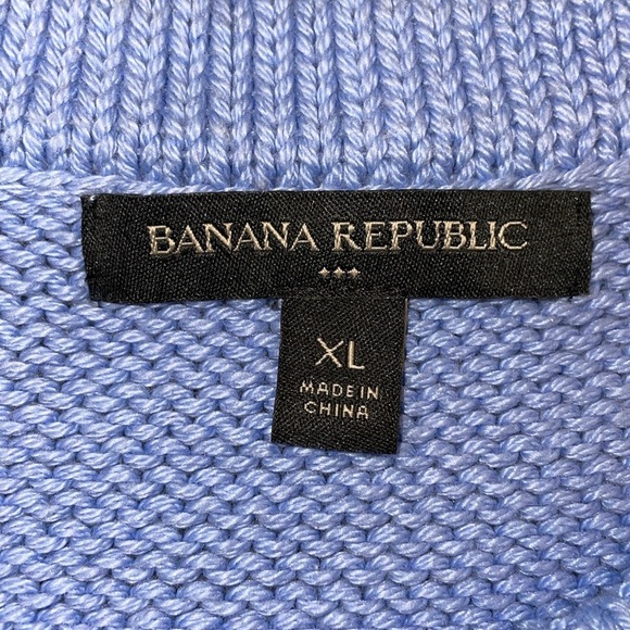 Banana Republic Cable Knit 3/4 Sleeve High Low Oversized Sweater.  Size XL. - Picture 2 of 7